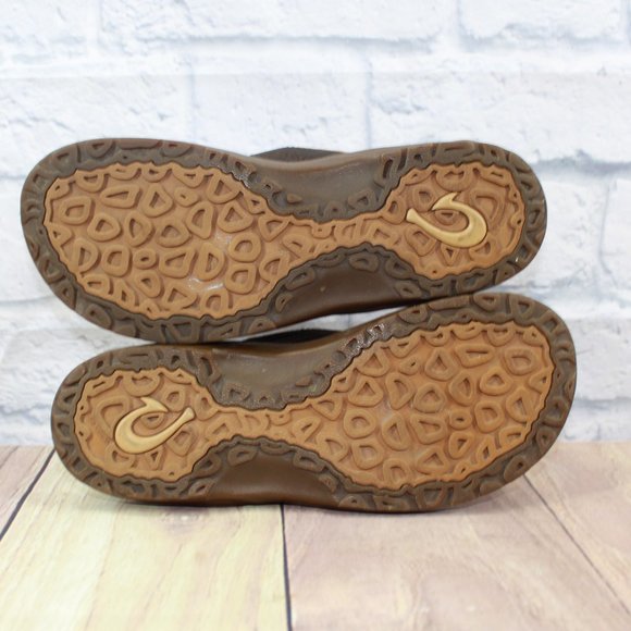 OluKai Kekai Brown Leather Thong Flip-Flops Sandals Size 8 - Picture 10 of 10